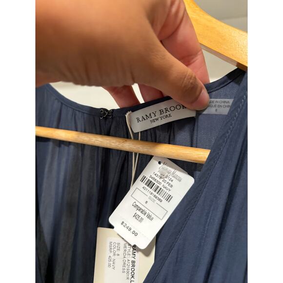 $425 NWT Ramy Brook Women's Blue Merida Sleeveless Shift Dress size 8 - Picture 8 of 11